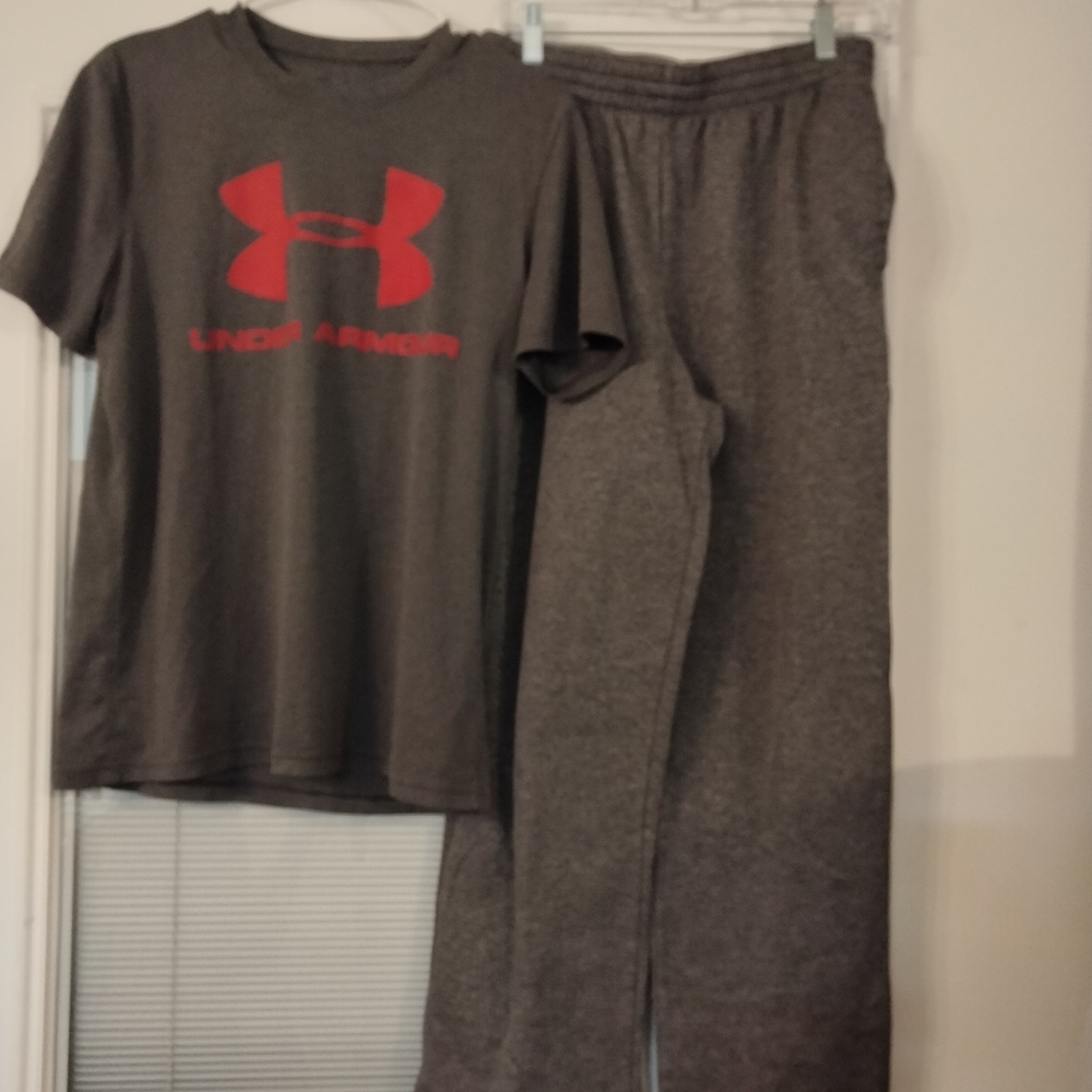 Under Armour Kids Pajamas Set - Gray and Red 2 For 8